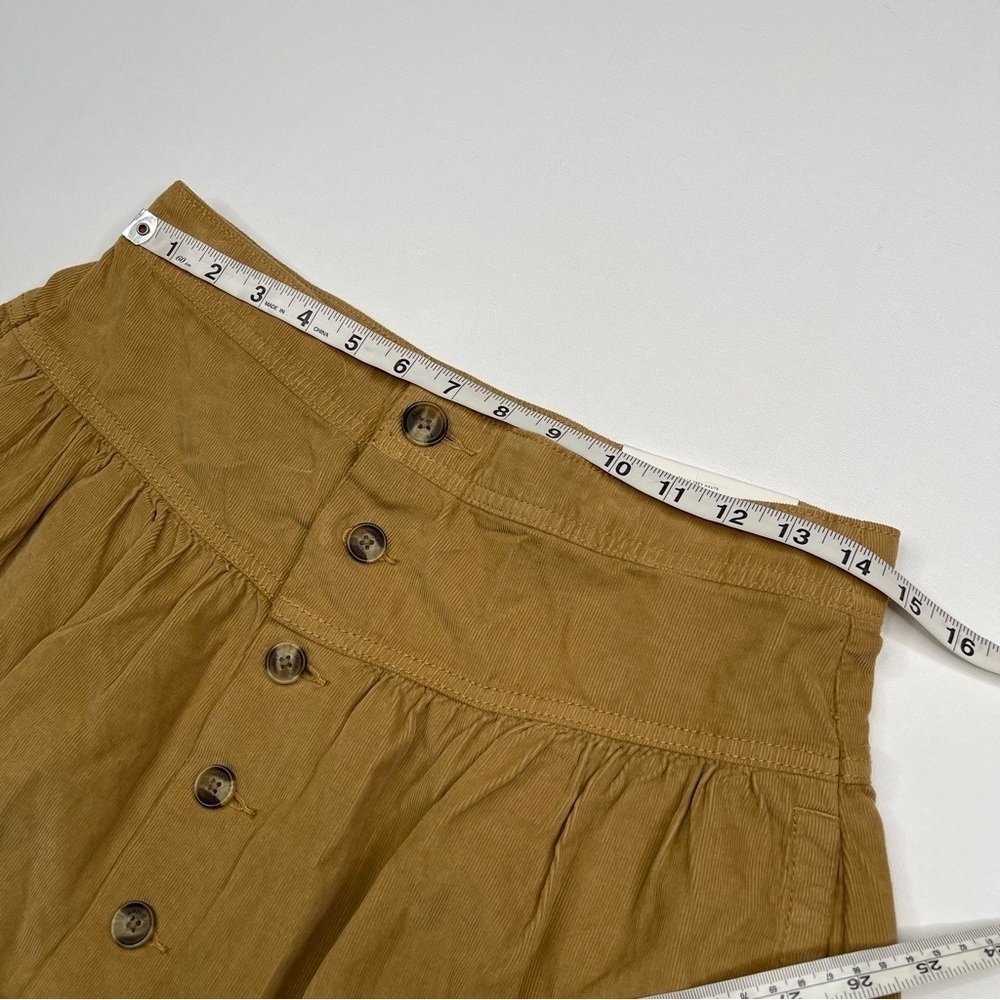 American Eagle Corduroy Skirt Mini Schoolgirl Preppy Academia Y2K Fall Tan New - Picture 9 of 14